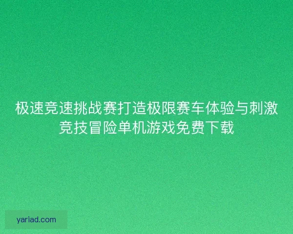 极速竞速挑战赛打造极限赛车体验与刺激竞技冒险单机游戏免费下载